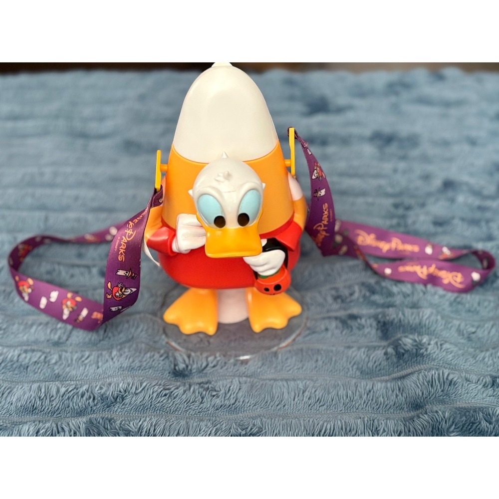 Disney Parks Candy Corn Donald Duck Sip Cup Tumbler With Lanyard Halloween